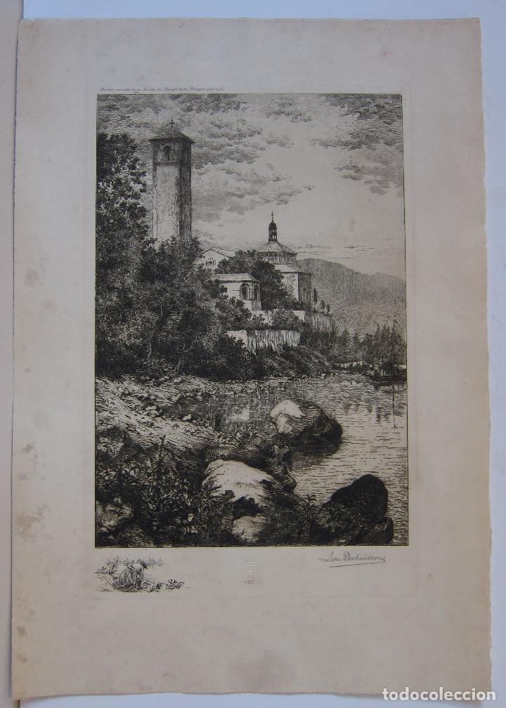 Arte: L&eacute;on Auguste Jules Desbuissons. Brissago. Santuario Madonna Ponte Lago. 1932. IMAGEN 34 x 21,5 cm