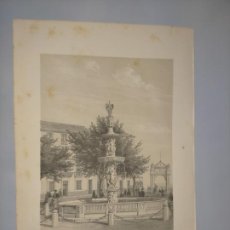 Arte: 26X17 CM GRABADO 1863 J.VALLEJO DIBº Y LITº VISTA FUENTE DE LA ALAMEDA MALAGA