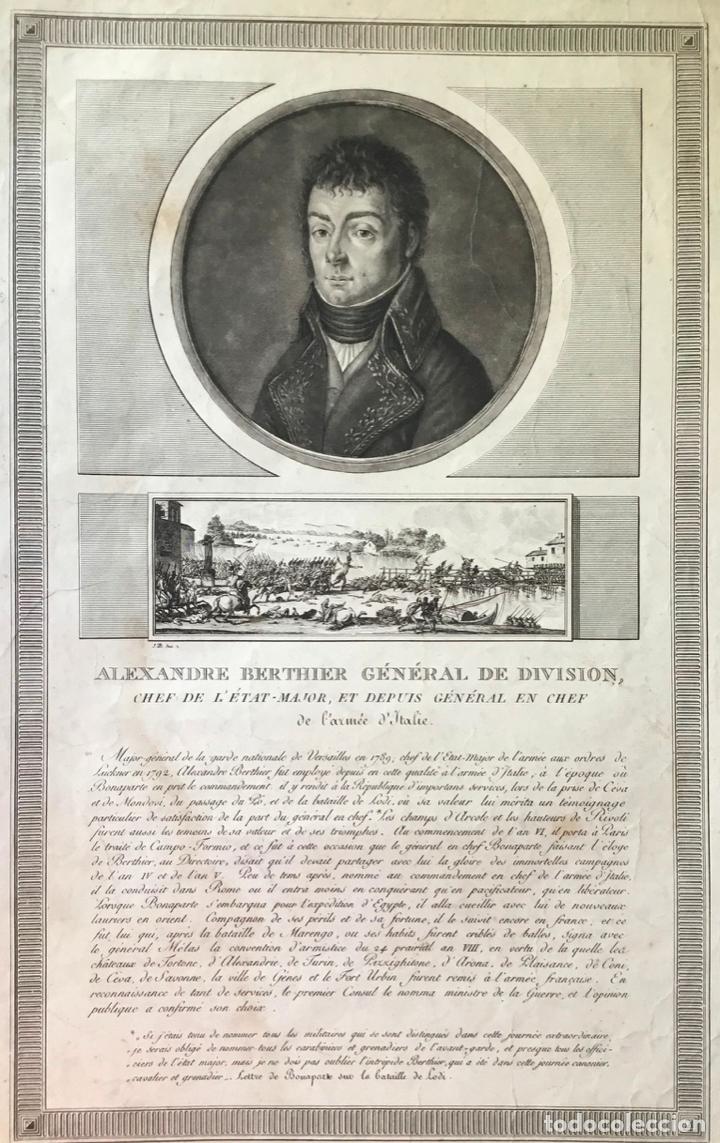 Arte: ALEXANDRE BERTHIER G&Eacute;N&Eacute;RAL DE DIVISION, CHEF DE L&Eacute;TAT-MAJOR. (41 X 29 CM) - Foto 2