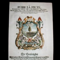 Arte: EMBLEMA BARROCO DEL FUEGO, 1690. SEBASTIAN LE CLERC