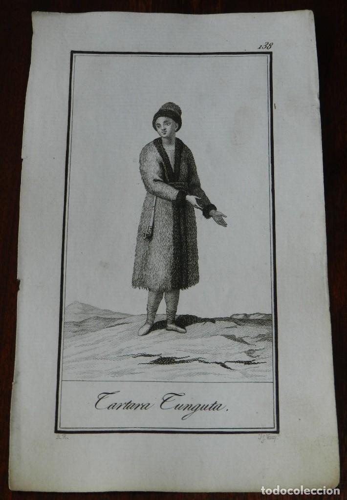 Kunst: ANTIGUO GRABADO ETNOGRAFICO DE TARTARA TUNGUTA. GRABADO POR VAZQUEZ. DIBUJADO POR RODRIGUEZ, MIDE 17