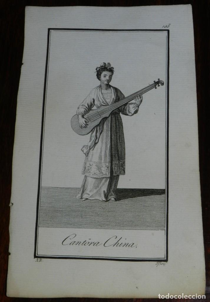 Art: ANTIGUO GRABADO ETNOGRAFICO DE CANTORA CHINA. GRABADO POR VAZQUEZ. DIBUJADO POR RODRIGUEZ, MIDE 17 X