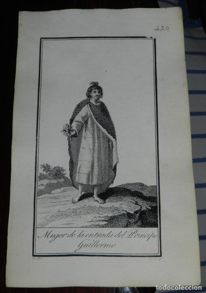 Art: ANTIGUO GRABADO ETNOGRAFICO DE MUJER DE LA ENTRADA DEL PRINCIPE GUILLERMO. GRABADO POR VAZQUEZ. DIBU