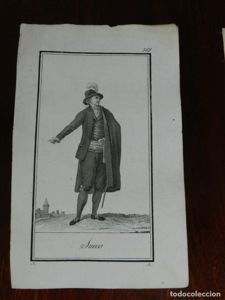Kunst: ANTIGUO GRABADO ETNOGRAFICO DE HOMBRE SUECO. GRABADO POR R, DIBUJADO POR R., MIDE 17 X 10,5 CMS.