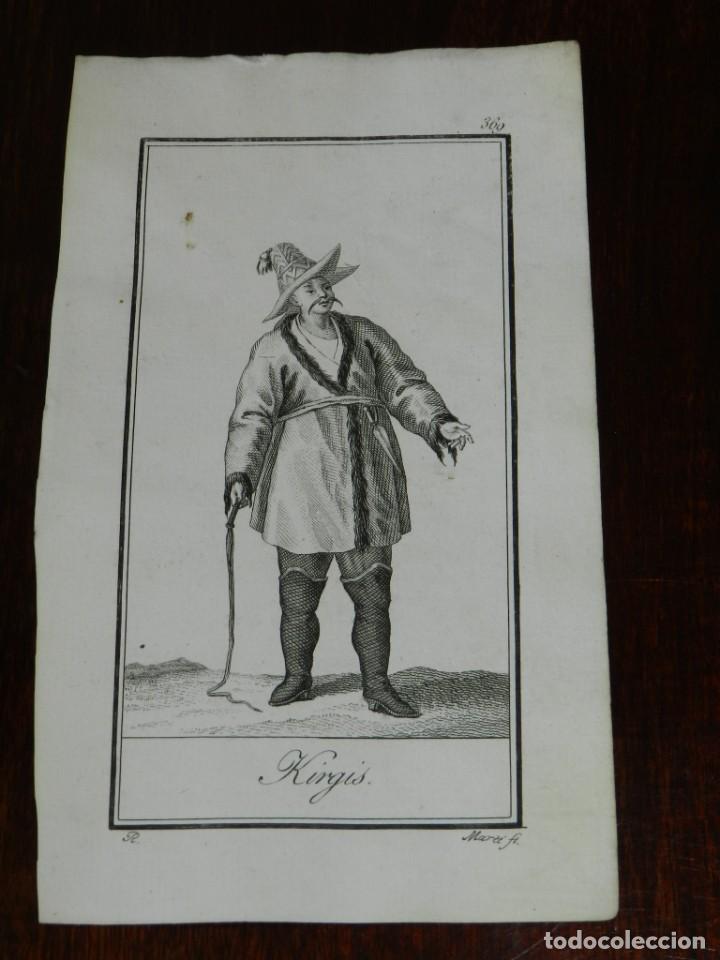 Art: ANTIGUO GRABADO ETNOGRAFICO DE KIRGIS. GRABADO POR MARTI, DIBUJADO POR R., MIDE 17 X 10,5 CMS.