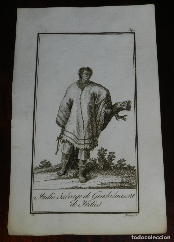 Kunst: ANTIGUO GRABADO ETNOGRAFICO DE INDIO SALVAJE DE GUADALAJARA DE INDIAS, GRABADO POR R. DIBUJADO POR R