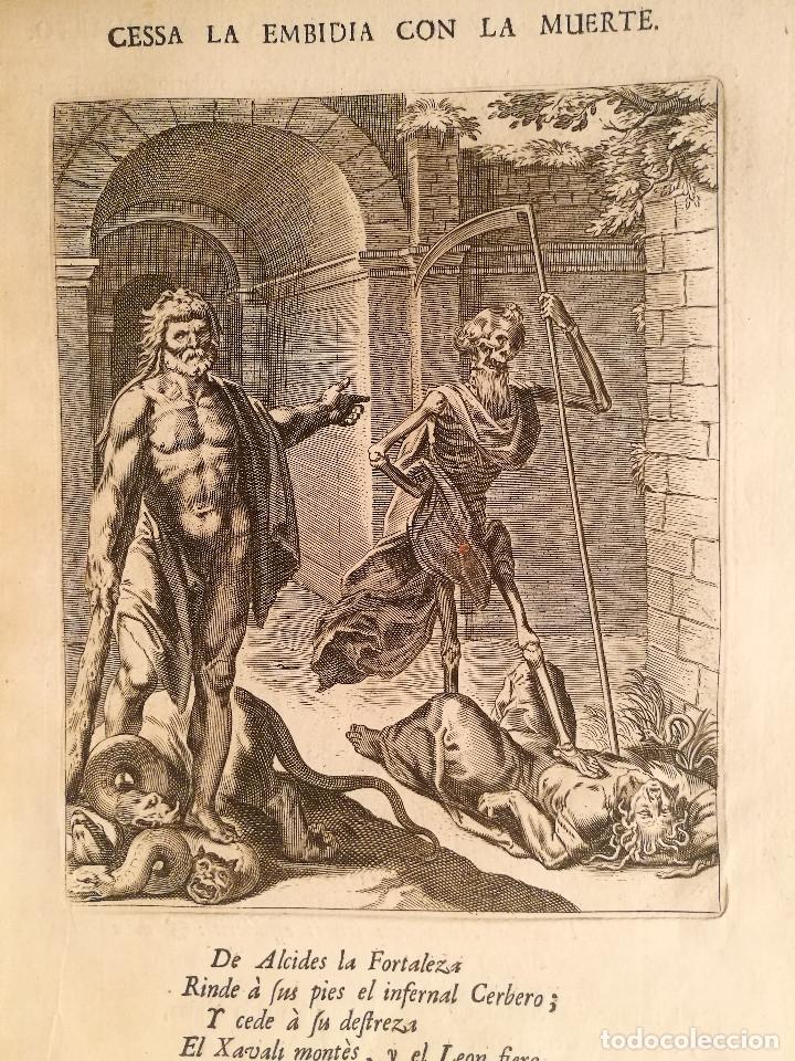 Arte: CESSA LA EMBIDIA CON LA MUERTE. 1701. - Foto 2