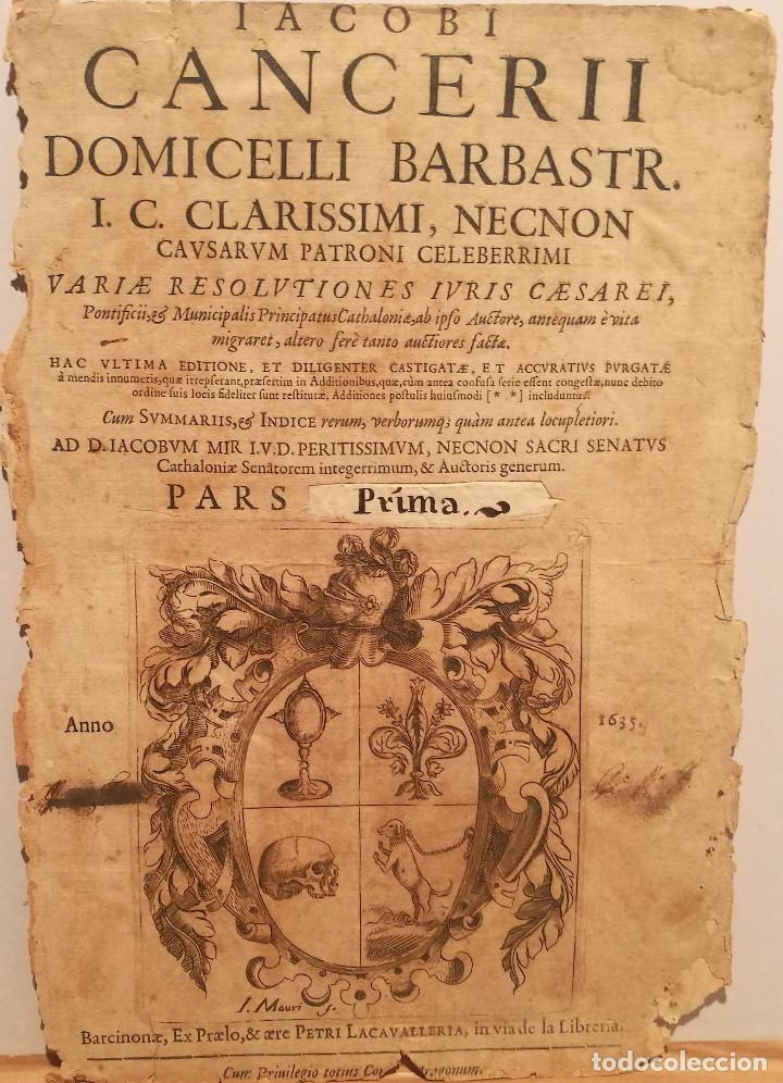 Arte: ESCUDO HERALDICO CON CALAVERA. 1635. - Foto 2