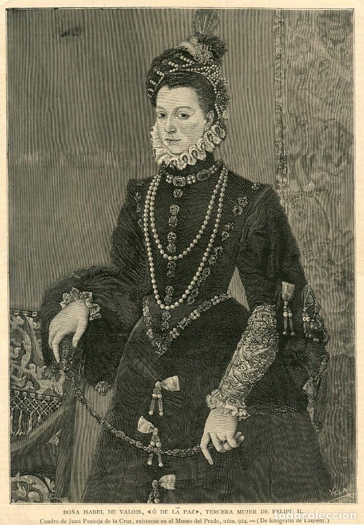 Art: Isabel de Valois, mujer de Felipe II - Xilograf&iacute;a seg&uacute;n Pantoja de la Cruz