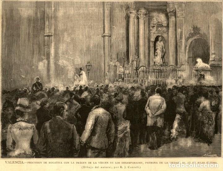 Art: 1885 - Original - Valencia - Procesi&oacute;n de la Virgen de los Desamparados - La ilustracion espa&ntilde;ola