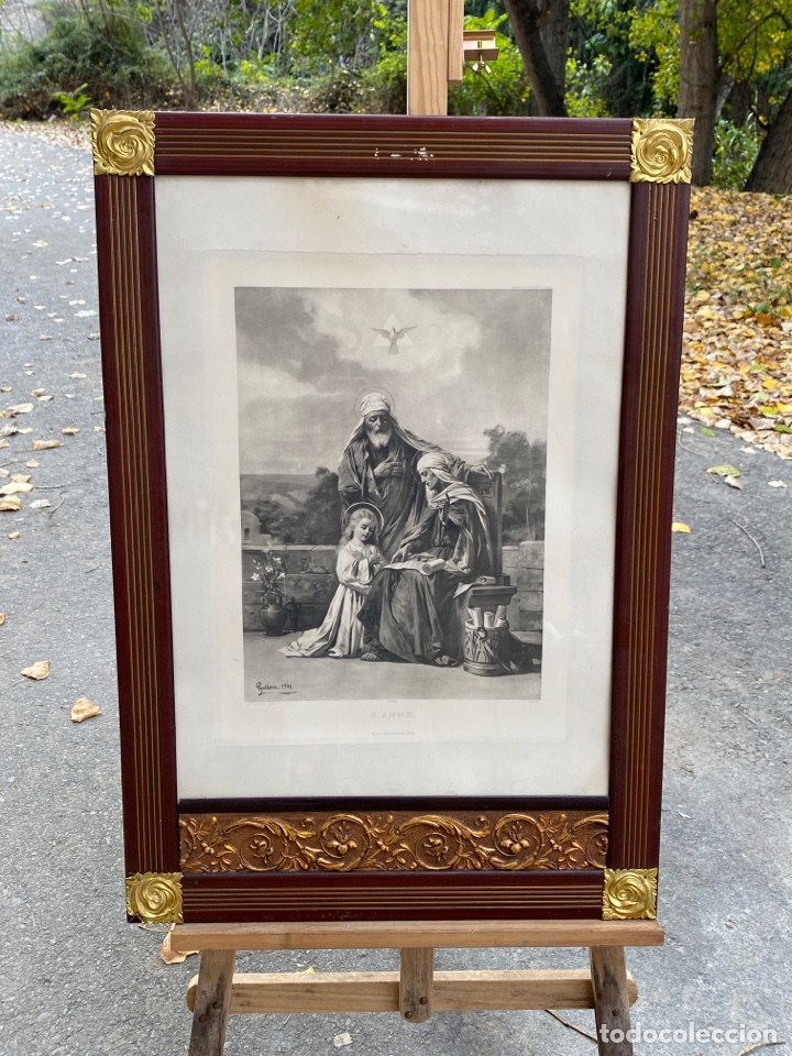 Kunst: BONITO GRABADO DE SANTA ANA POR GAIDANO 1901 y MARCO 62,5x90,5cm