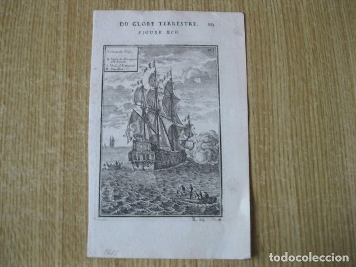 Arte: Barco de vela y sus partes, 1683. Mallet - Foto 2