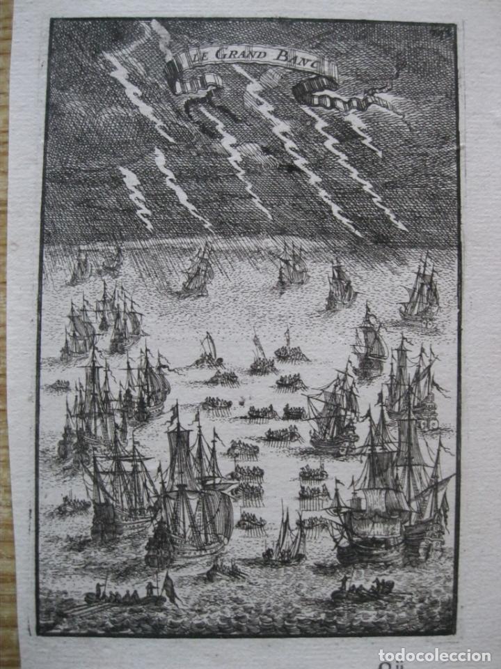 Arte: Barcos de vela pescando en una tormenta, 1683.Mallet - Foto 1