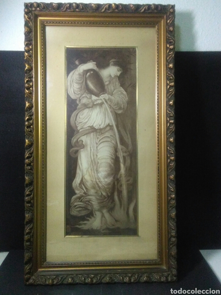 Arte: Antiguo cuadro siglo XIX neoclasico,grabado o similar ,fechado 1874 mide 71cm - Foto 3 - 227459240