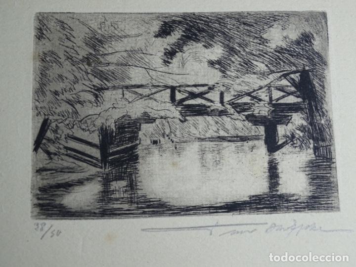 Arte: GRABADO ILEGIBLE A LA PUNTA SECA. - Foto 2