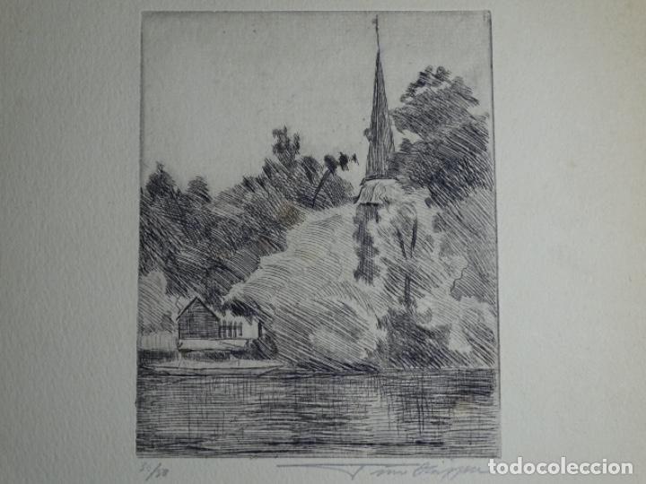 Arte: GRABADO ILEGIBLE A LA PUNTA SECA. - Foto 2