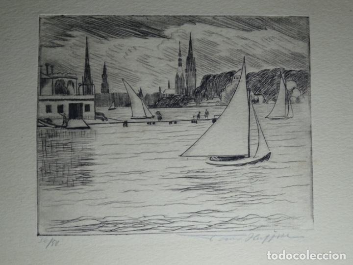 Arte: GRABADO ILEGIBLE A LA PUNTA SECA. - Foto 1