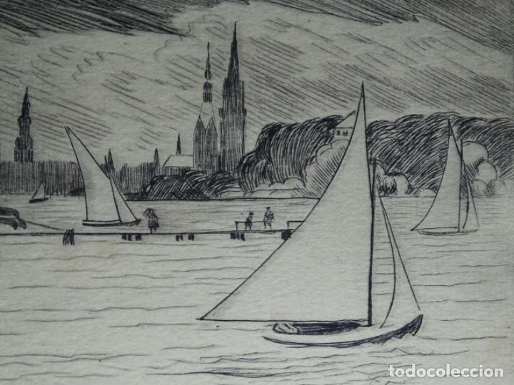 Arte: GRABADO ILEGIBLE A LA PUNTA SECA. - Foto 2