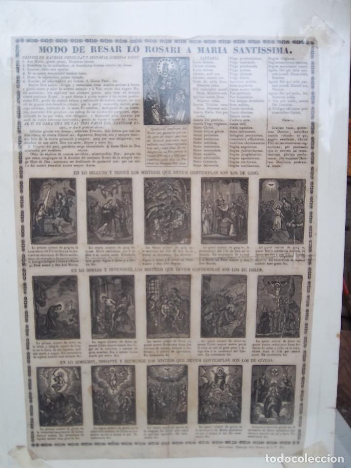 Arte: MODO DE RESAR LO ROSARI ( Modo de rezar el rosario ) - Foto 1