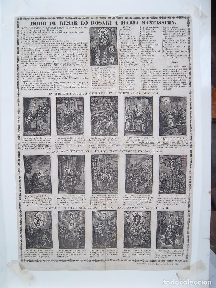 Arte: MODO DE RESAR LO ROSARI ( Modo de rezar el rosario ) - Foto 3