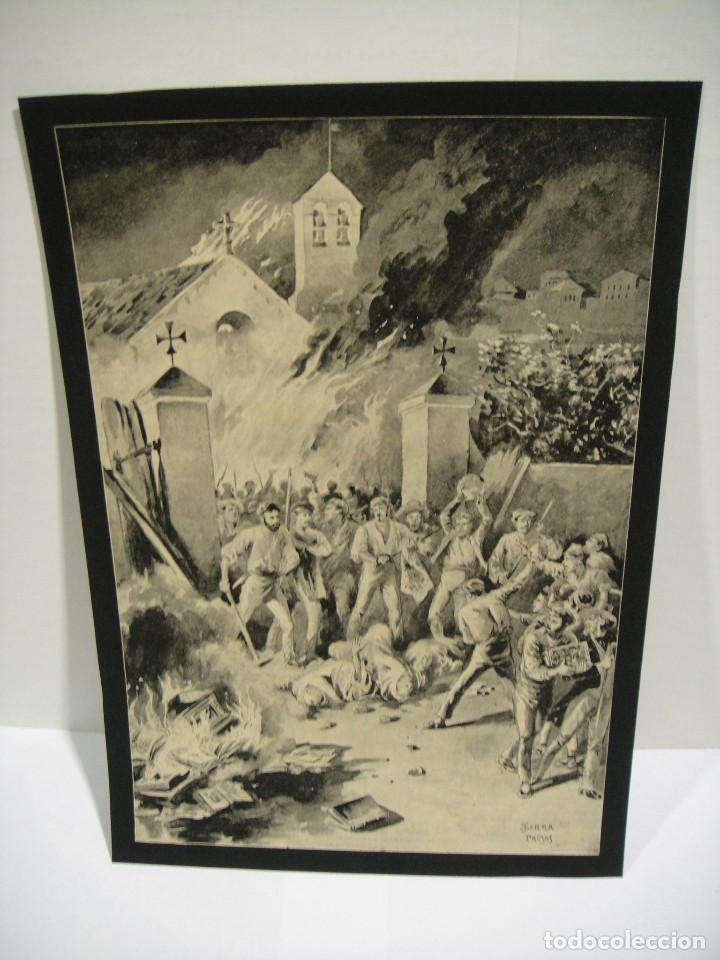 Arte: incendio del convento de capuchinos y matanza de frailes en barcelona el a&ntilde;o 1835 - serra pausas