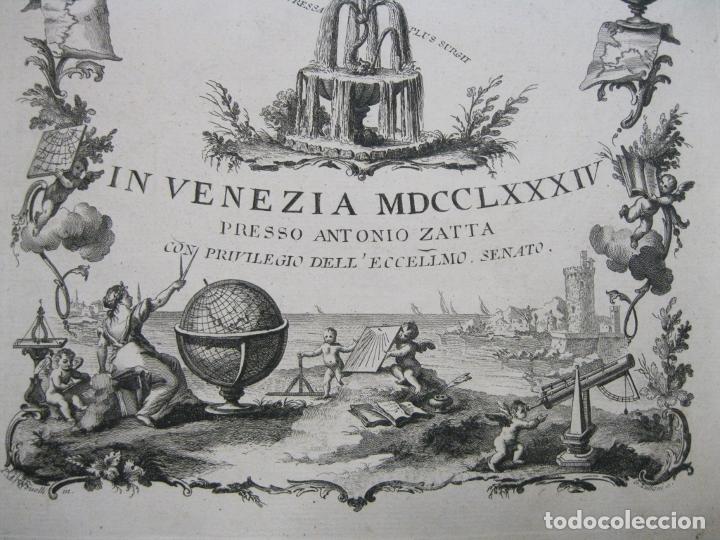 Arte: Frontispicio del Atlante Novissimo, 1784. Zatta - Foto 3