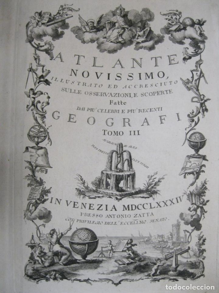 Arte: Frontispicio del Atlante Novissimo, 1784. Zatta - Foto 1