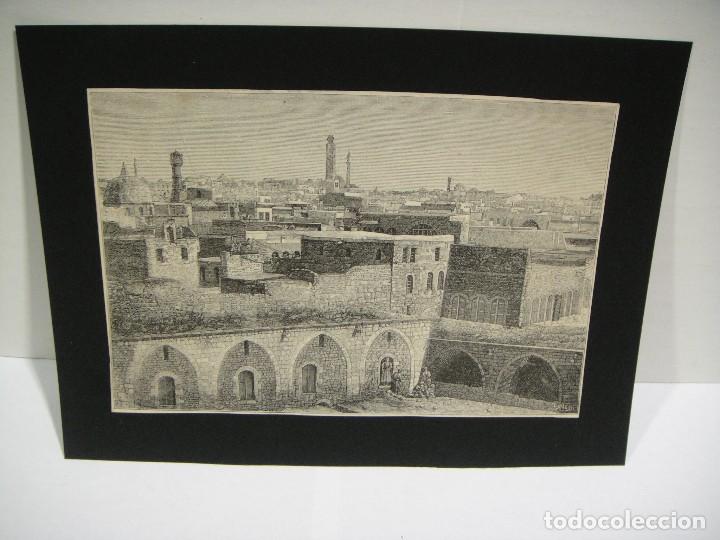 Arte: vista de la ciudad de alepo , siria