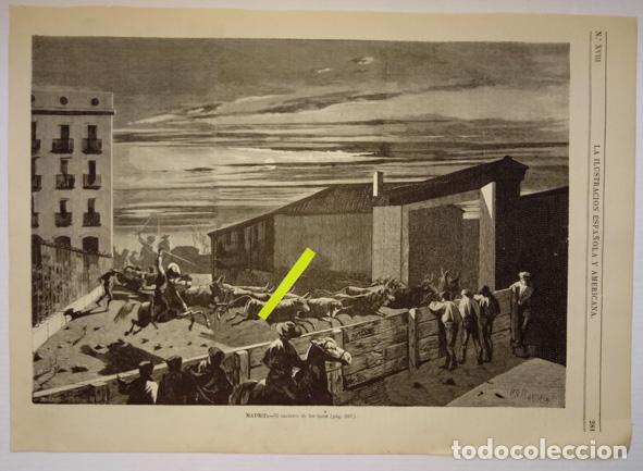 Arte: MADRID. EL ENCIERRO DE LOS TOROS. - Foto 1