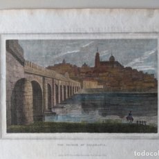 Arte: 1817 GRABADO DE SALAMANCA ORIGINAL COLOREADO - THE BRIDGE AT SALAMANCA - 26,5X21 - THOMAS KELLY