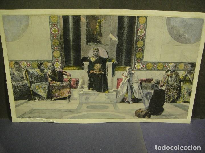 Arte: grabado litografico - iluminado a mano - Foto 1