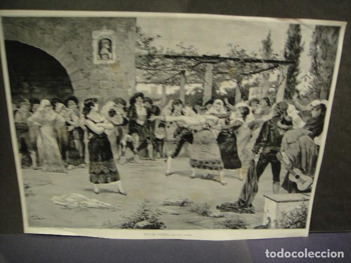 Arte: fin de fiesta , - grabado litografico sobre un dibujo de llovera