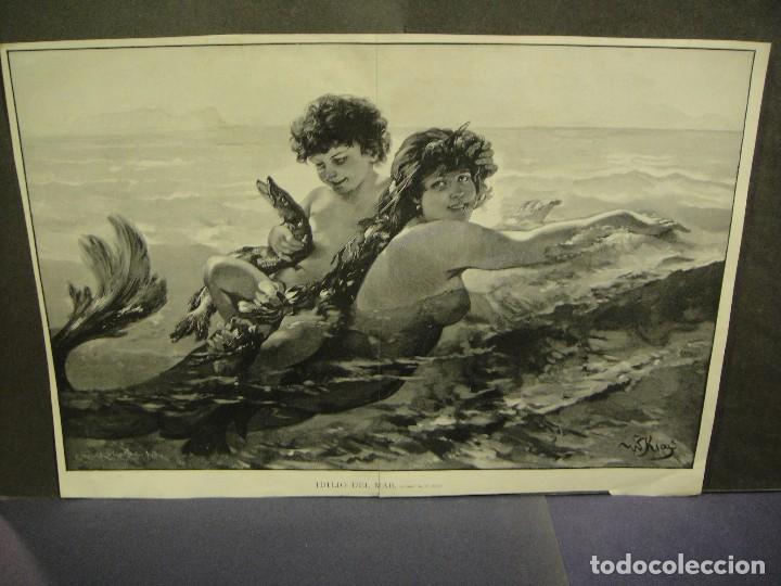 Arte: idilio del mar - grabado litografico - Foto 1