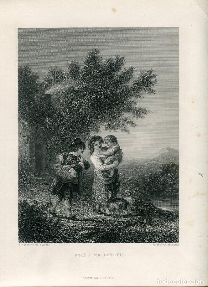 Art: Camino del trabajo - Grabado original seg&uacute;n J. C. Ibbetson - 1860