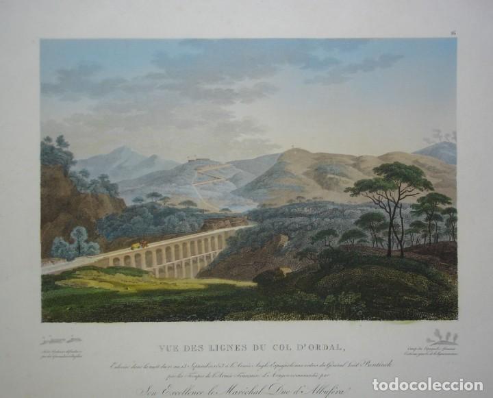 Arte: Grabado de 1828 de Lignes Col D`Ordal. Guerra de la Independencia.