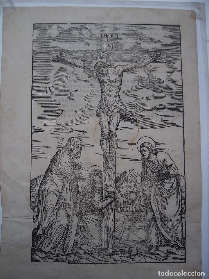 Arte: BONITO GRABADO DE LA CRUCIFIXION - Foto 1