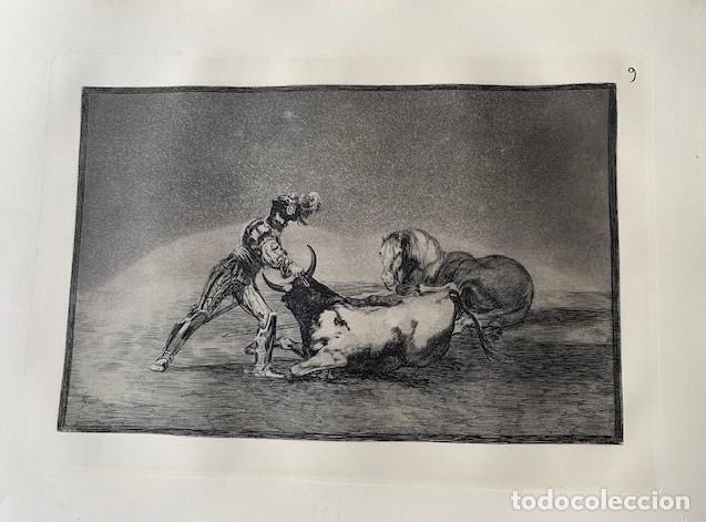 Art: Grabado n&ordm; 9 de la Tauromaquia de Goya. Un caballero espa&ntilde;ol mata a un toro despues de haber perdido
