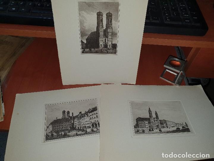 Art: Grabados de la ciudad alemna de munich, 25 x 18 cm.