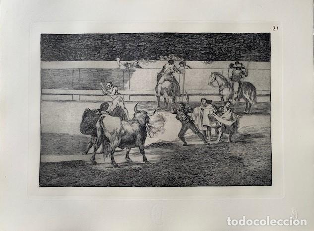 Art: Grabado n&ordm; 31 de la Tauromaquia de Goya.Esforzado Rend&oacute;n picando un toro, de cuya suerte muri&oacute; en la