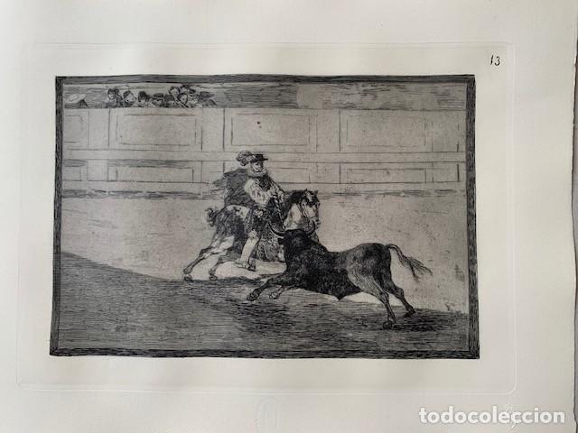 Art: Grabado n&ordm; 13 de la Tauromaquia de Goya. El caballero espa&ntilde;ol en plaza quebrando rejoncillos sin aux