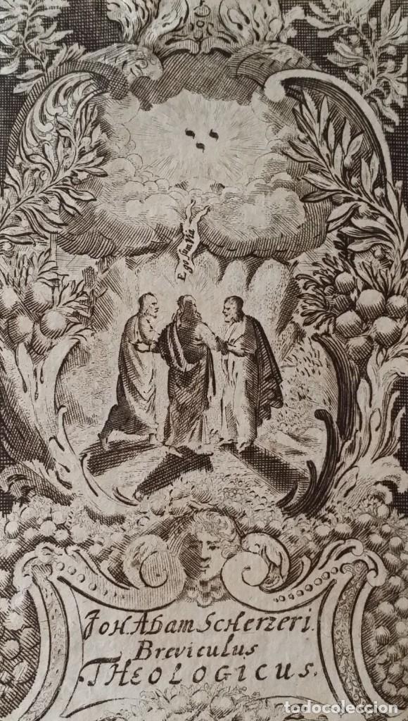 Arte: Abraham Scherzer, Breviculus theologicus, grabado de 1680 - Foto 1