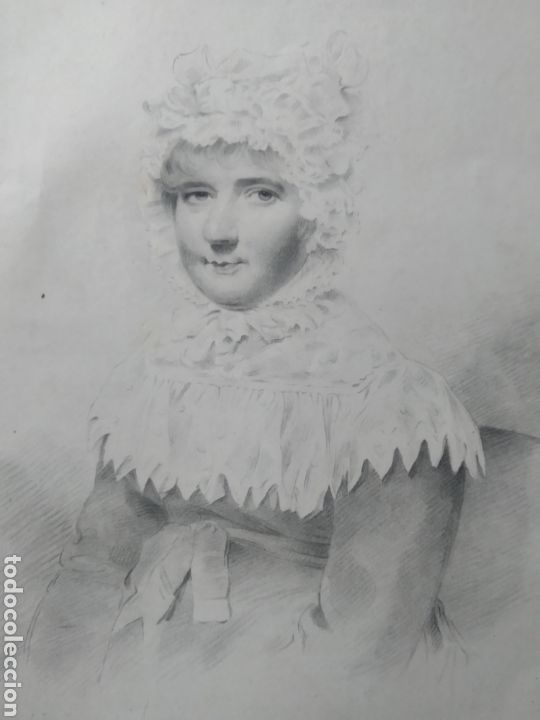 Arte: ANTIGUO GRABADO DE JOVEN INGLESA - Foto 2