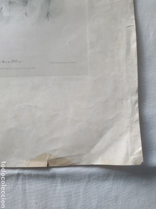 Arte: ANTIGUO GRABADO DE JOVEN INGLESA - Foto 3