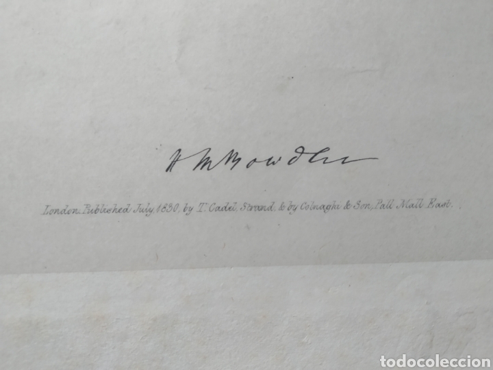 Arte: ANTIGUO GRABADO DE JOVEN INGLESA - Foto 4