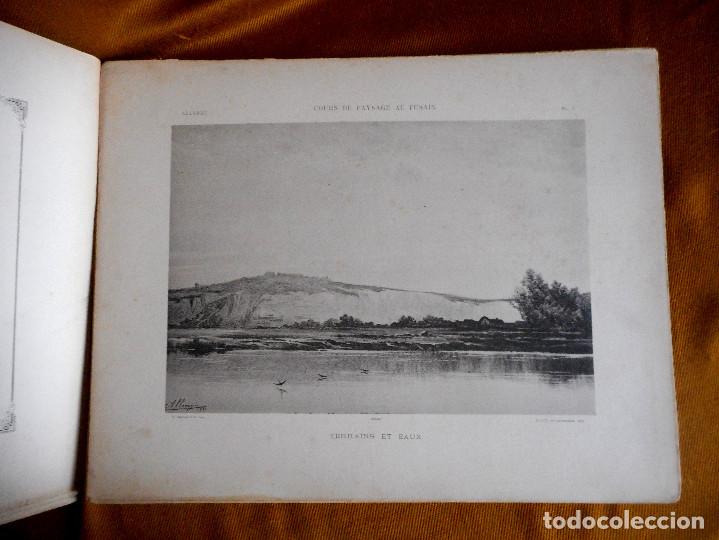 Arte: ALLONG&Eacute; - HELIOGRABADO DEL DIBUJO TERRENOS Y AGUA - PAR&Iacute;S 1881
