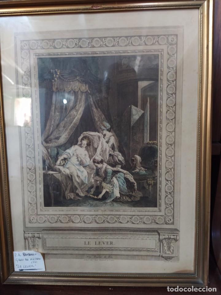 Arte: Grabado franc&eacute;s &ldquo;Le Levier&rdquo;. 1771 - Foto 1