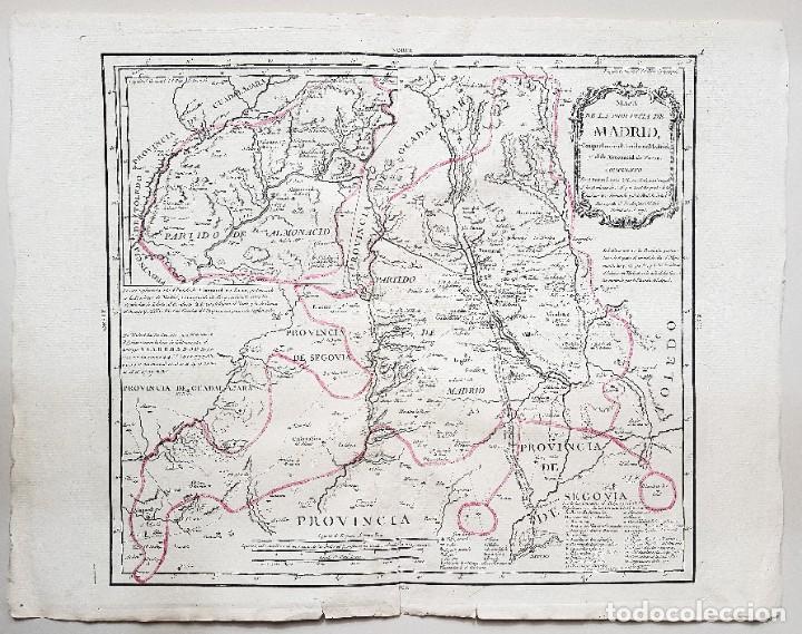 Arte: Mapa de la provincia de Madrid. Tom&aacute;s L&oacute;pez, 1773. - Foto 1