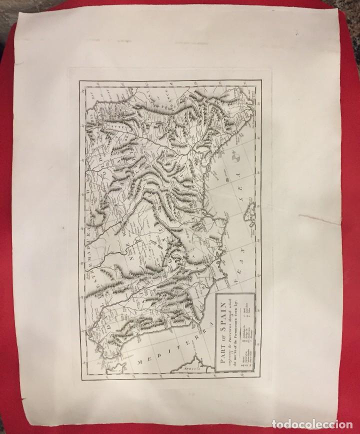 Arte: MAPA DEL ESTE Y PARTE DEL SUR DE ESPA&Ntilde;A 1808.DE PICTURESQUE TOUR SPAIN, LONDON 1810