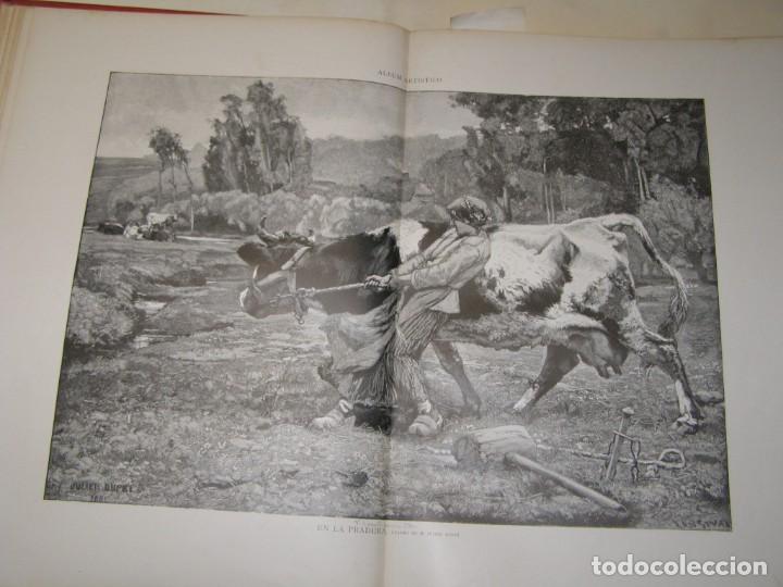 Arte: L&aacute;mina con grabado del a&ntilde;o 1883. En la pradera. - Foto 1