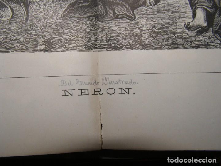 Arte: L&aacute;mina con grabado del a&ntilde;o 1883. Ner&oacute;n. - Foto 3